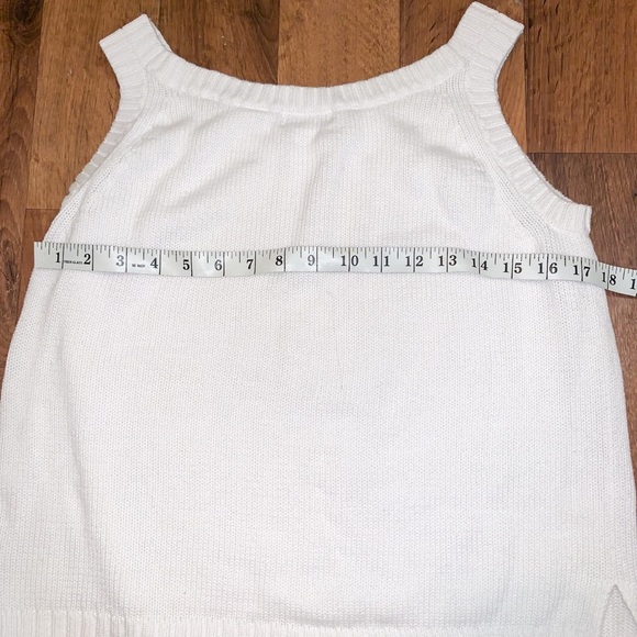 Jeanne Pierre Women’s White Sleeveless Sweater Size Large - Picture 5 of 7
